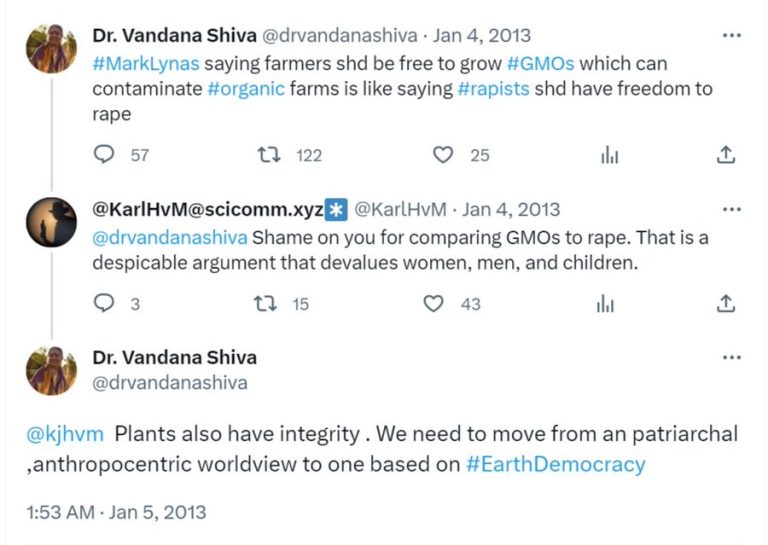 Lire la suite à propos de l’article Vandana Shiva, Mark Lynas, OGM et viol 05/01/2013